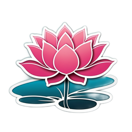 lotus flower SVG PNG design with clean design elements, pink and blue floral elements