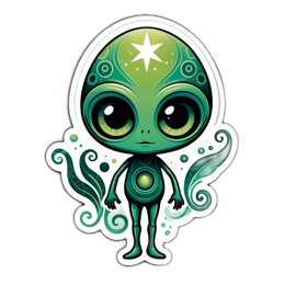 alien character SVG PNG design with clean design elements