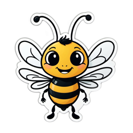 sticker bumblebee SVG PNG design with clean design elements