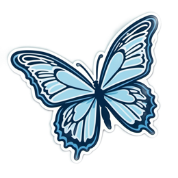 butterfly blue sticker SVG PNG design with clean design elements