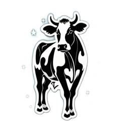 blackandwhite cow SVG PNG design with clean design elements