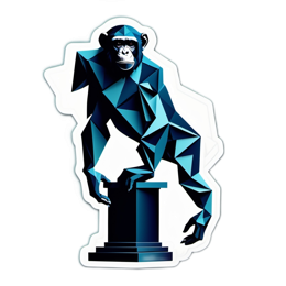 monkey statue SVG PNG design with clean design elements