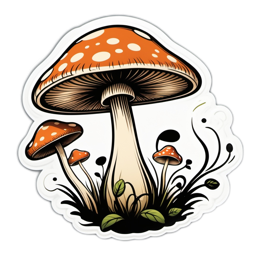 fungi stickers SVG PNG design with clean design elements