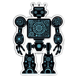 robot graphics SVG PNG design with clean design elements