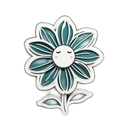 flower cartoon happiness SVG PNG design with clean design elements, white floral elements