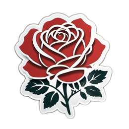 flower sticker SVG PNG design with clean design elements, red and green floral elements