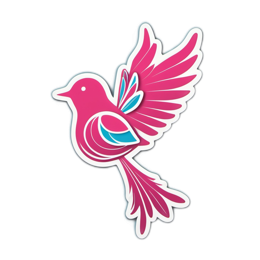 pink bird SVG PNG design with clean design elements