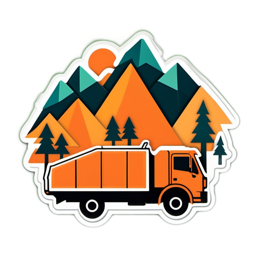 truck mountains SVG PNG design with clean design elements