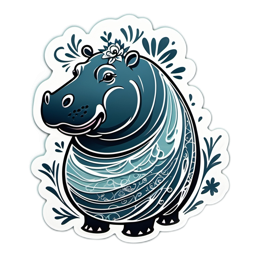 hippopotamus SVG PNG design with clean design elements
