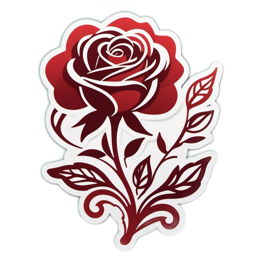 decoration flower SVG PNG design with clean design elements, red and green floral elements