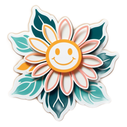flower happiness SVG PNG design with clean design elements, pink and green floral elements