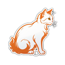 sticker orange cat SVG PNG design with clean design elements