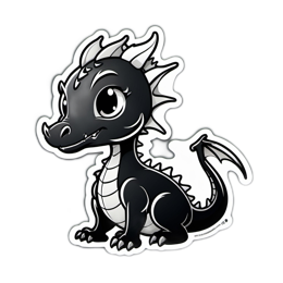 dragon cutesticker SVG PNG design with clean design elements