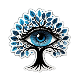 eye tree leaves SVG PNG design with clean design elements