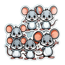 stickers cute mice SVG PNG design