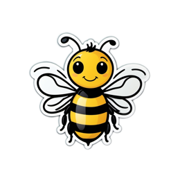bee cartoon SVG PNG design with clean design elements