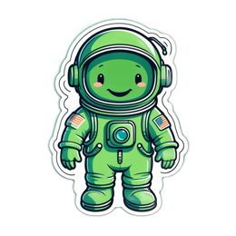 astronaut sticker SVG PNG design with clean design elements