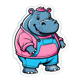 fantasy cartoon hippo SVG PNG design with clean design elements