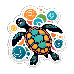 sticker turtle SVG PNG design with clean design elements