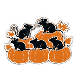 pumpkins mice SVG PNG design with clean design elements