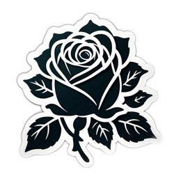 beautiful rose floral SVG PNG design with clean design elements, black and white floral elements