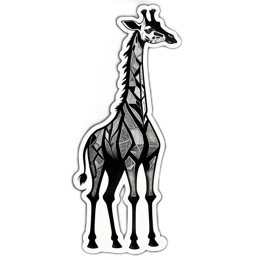 artistic giraffe SVG PNG design with clean design elements