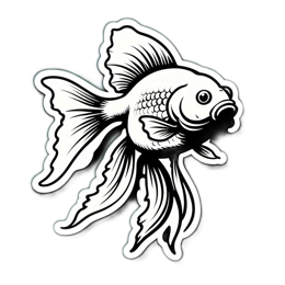 fish blackandwhite sticker SVG PNG design with clean design elements