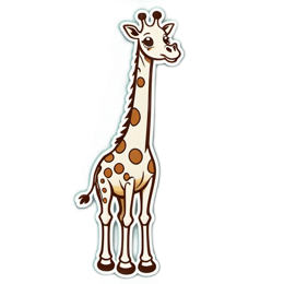 giraffe cartoon SVG PNG design with clean design elements
