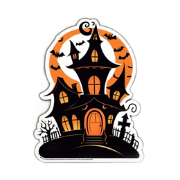 halloween house bats SVG PNG design with clean design elements
