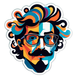 colorful portrait sticker SVG PNG design with clean design elements