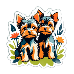 stickers yorkies SVG PNG design with clean design elements