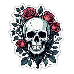 skull roses SVG PNG design with clean design elements