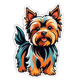 yorkshire terrier sticker SVG PNG design with clean design elements