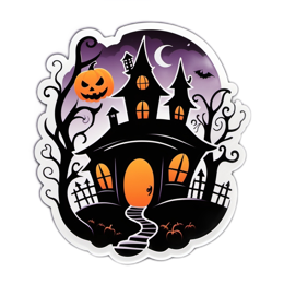 spooky house pumpkin SVG PNG design with clean design elements