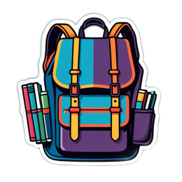 backpack books stationery SVG PNG design with clean design elements