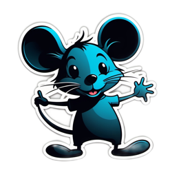 cartoon mouse character SVG PNG design with clean design elements