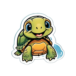 turtle cartoon SVG PNG design with clean design elements