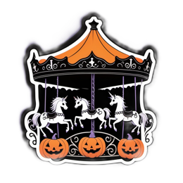 halloween carousel SVG PNG design with clean design elements