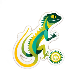 sticker lizard SVG PNG design with clean design elements
