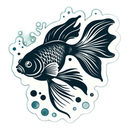 aquatic goldfish SVG PNG design with clean design elements