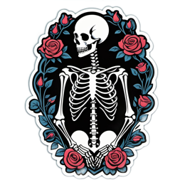skeleton roses SVG PNG design with clean design elements