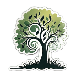 artistic tree SVG PNG design with clean design elements