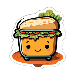 cute sandwich sticker SVG PNG design with clean design elements
