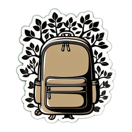backpack nature SVG PNG design with green floral elements
