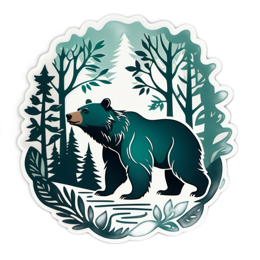 bear forest SVG PNG design with clean design elements