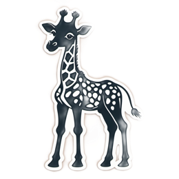 giraffe sticker SVG PNG design with clean design elements