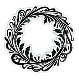 wedding invitation SVG PNG design with black and green floral elements