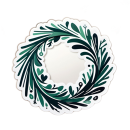 wreath greenery festive floral SVG PNG design with clean design elements, black and green floral elements