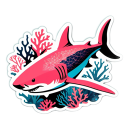 shark coral SVG PNG design with clean design elements