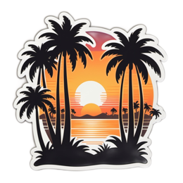 sunset palms SVG PNG design